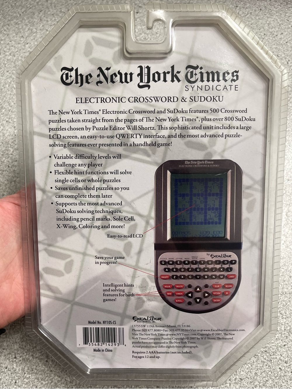 Excalibur The New York Times Syndicate Electronic Crossword & Sudoku 2007 BNIB - Picture 3 of 4
